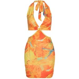 Farai London Mini Cut Out Halter Dress